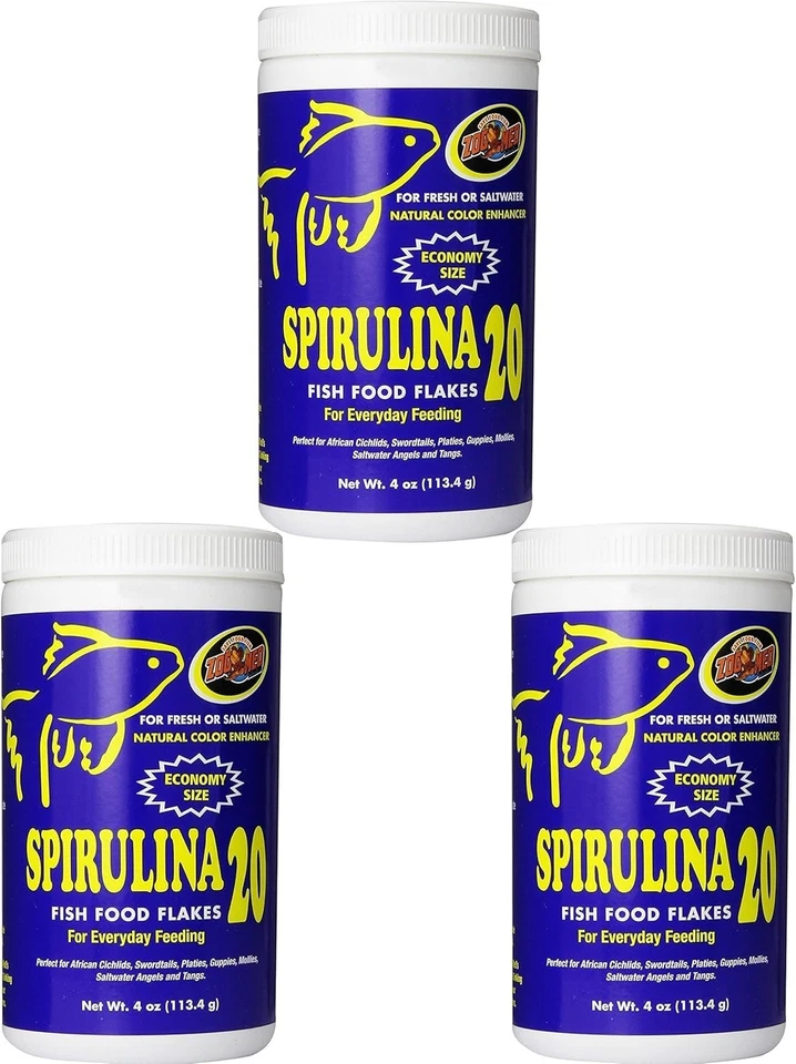 Spirulina 20 alimento para peces en escamas 12 oz - mejora la cría y vitalidad de peces pequeños Foto 2 de 4
