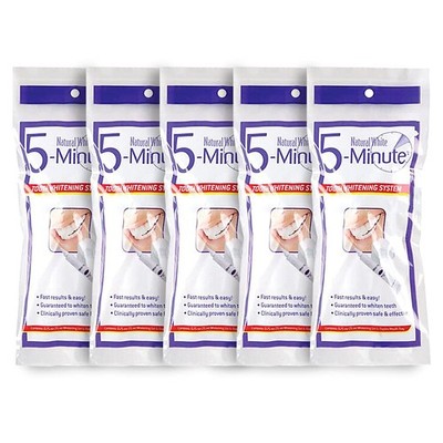 5 Pack Natural White 5-Minute Teeth Whitening Kits 3.75 Ounce (Pack of 1) 