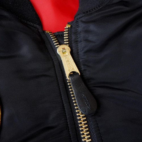Alpha Industries Jacket Mens XL Apollo MA1 Bomber Black NASA Patches Flight 🔥 - Picture 8 of 21