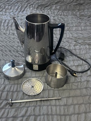 Presto Automatic 12 cup Stainless Percolator Coffee Pot 0281104 Maker Tested