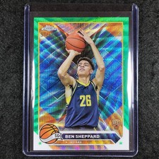 2023-24 Topps Chrome Basketball BEN SHEPPARD Rookie Base Green Wave 50/65