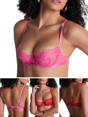 Aubade Rules of Attraction Half Cup Bra Underwired Non Padded Bras Embroidered