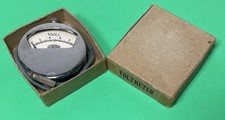 Vintage Chrome Mesco Voltmeter In Original Box