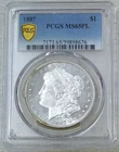 1887 Morgan Silver Dollar PCGS MS65PL Frosty Proof/Cameo New Holder #R306