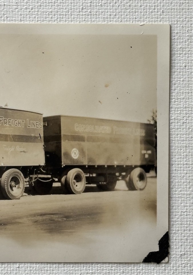Antique Snapshot Photo Man Posing By Consolidated Freight Lines Truck ...