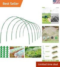 Durable PVC-Coated Garden Hoops - 8ft Fiberglass Tunnels for -Round Growth