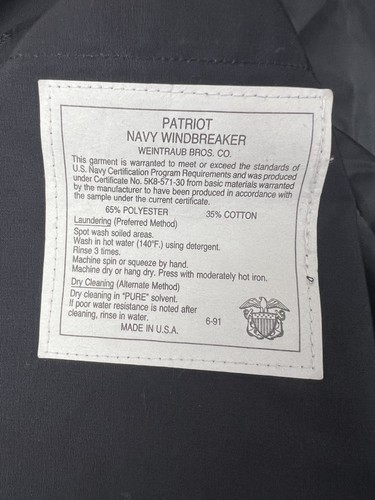 Giacca a vento Patriot Navy uomo lunga 44 nera Weintraub Bros USA militare - Foto 6 di 15
