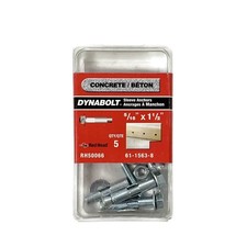 RED HEAD RH50066 Dynabolt 5/16-inch x 1-1/2-inch Concrete Sleeve Anchors 5-Piece