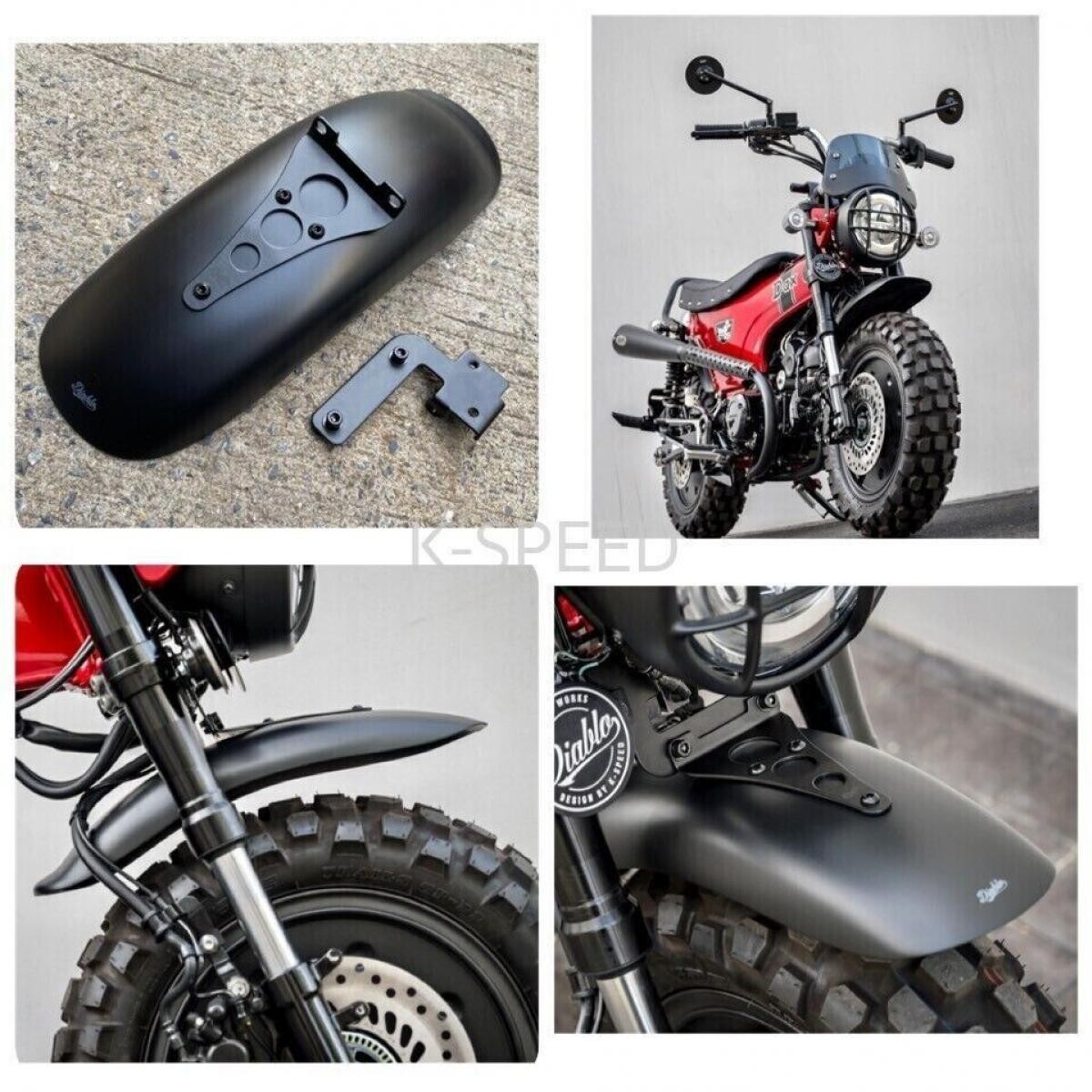 HONDA DAX 125 ST125 2023 BLAC FRONT HI-LIFT FENDER MUD GUARD