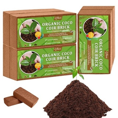6pcs Coco Coir Bricks Soil Blocks Compressed Coconut Fiber Substrate Garden Seed