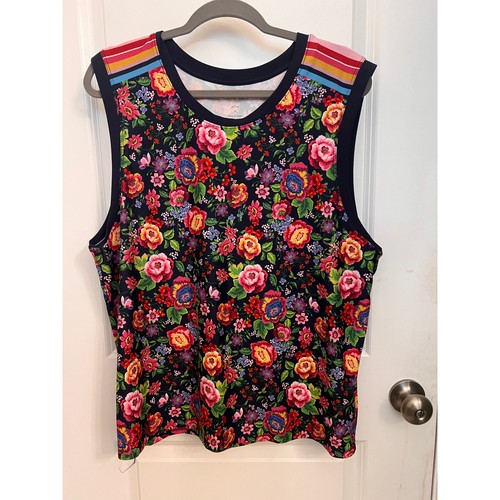 JOHNNY WAS Active Cantero Muscle Tank Top XL Floral bunte Blüten vielseitig - Bild 2 von 7