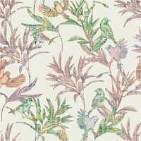 Fototapete Vogeltapete Vliestapete BläTter Bunt Weiß Floral Wohnzimmer