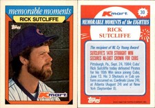 1988 Topps Kmart Memorable Moments #30 Rick Sutcliffe Cubs Baseball Card