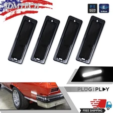 For Chevy Nova 70-74 Front & Rear Bumper Side Marker Lights Full White LED 4PCS