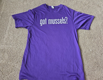 Fort Myers Mighty Mussels Dri Fit Tee Small Purple  Got Mussels?   MiLB Baseball