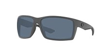 COSTA DEL MAR MEN'S REEFTON RECTANGULAR SUNGLASSES - MATTE GREY/GREY - 580P