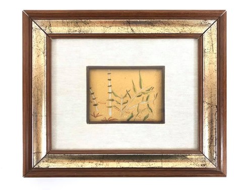 Tableau Bussy Sur Feuille D'or 23 KT – Cadre Moyen Motif Feuilles