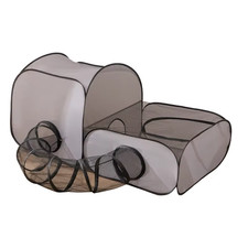 Square Gray Cats and Dogs Delivery Room Hard Oxford Cloth with a Play Tunnel Fol
