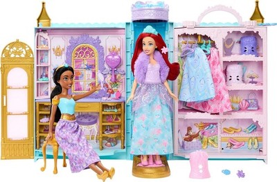 Mattel Disney Princess Closet Ariel Jasmine Dolls 30 Accessories Ball Party Set!