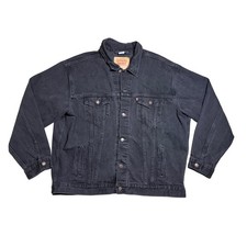 Vintage 1998 Levis 70507-4159 Black Denim Trucker Jacket Mens XXL Made in USA