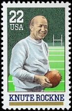 US Scott # 2376, Knute Rockne : Notre Dame Football Coach, 1988 22¢ Stamp, MNH