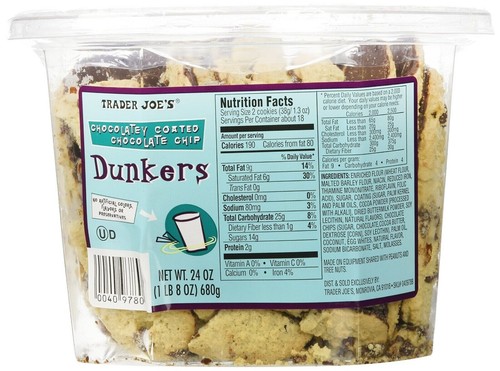 Paquetes de 2 paquetes Trader Joe's Chocolatey recubiertos con chips de chocolate Dunkers 24 oz cada paquete - Imagen 4 de 6