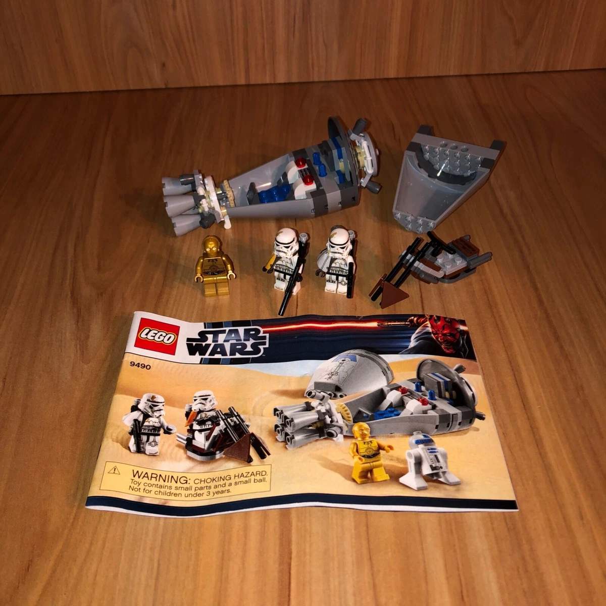 Complete Lego Star Wars Escape Set 9490 with Sticker Sheet |