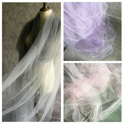 Tulle Mesh Fabric Veiling Bridal Material Wedding Upholstery DIY Decor Tutu Grey - Picture 6 of 12