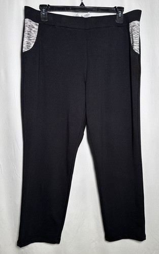 Ruby Rd Sweatpants Leisure Pants PXL Woman Lounge Slacks Cotton Pockets Black