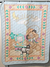 Vtg Daisy Kingdom Crib Quilt GITTY UP Baby Boy Puppy Kitty Cow Y2K MADE IN USA