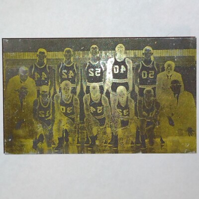 Basketball Team Group Picture Printing Letterpress Printers Block Vintage