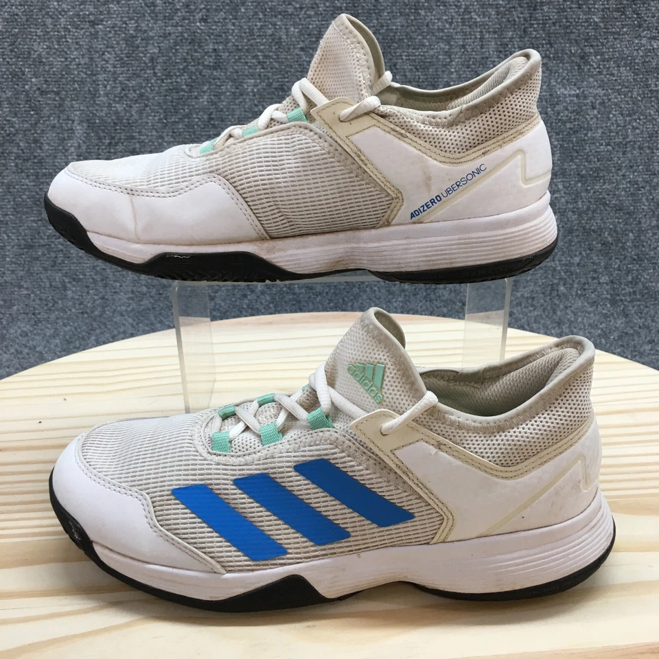 Adidas Shoes Youth 6 Boys Adizero Ubersonic Athletic Sneakers GY4020 White Blue - Image 2 of 4