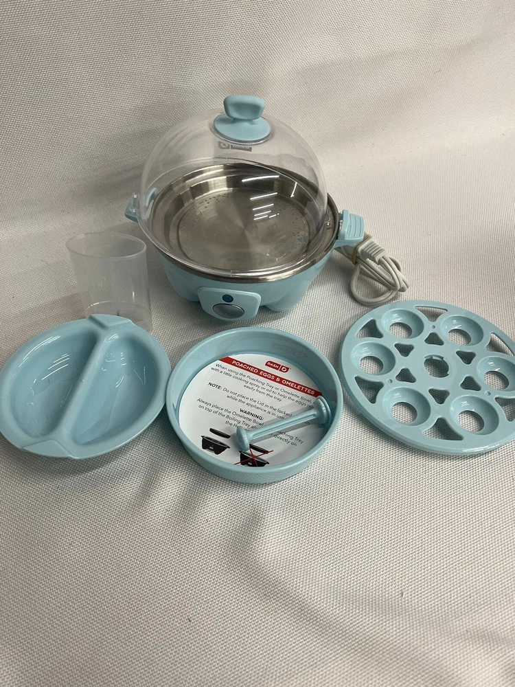 DASH Rapid Egg Cooker Hard-Boiled Poached Omelette & Mini Griddle Set with Box