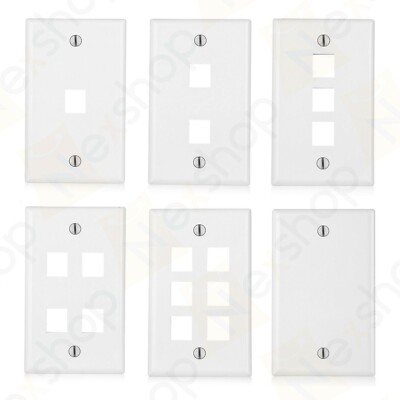 Nex Keystone Jack RJ45 CAT Network Face Plate Wall Plate - 0 1 2 3 4 6 Port