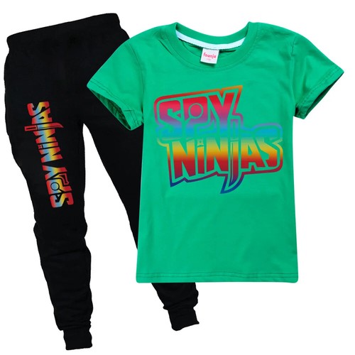 Short Sleeve Cotton T-shirt Tops SPY NINJA Trouser Boys set pants fashion new - Picture 21 of 35