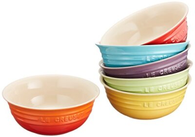 Le Creuset Cereal Bowl 460ml Rainbow 6 Color Set Stoneware from Japan