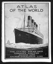 Cunard Steam Ship Co. Anchor - Donaldson Line "Atlas of the World" 1920 35pp