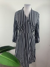 Adrianna Papell WOMENS Striped V Neck Dress, Size S