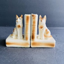 Sujetalibros pequeños vintage de porcelana para perro pastor alemán hechos en el Japón ocupado