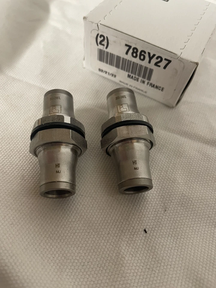 Qty (2) Parker Legris 3816 10 00 316 S/S Bulkhead Union, 13/32 Push To Connect - Image 2 of 4