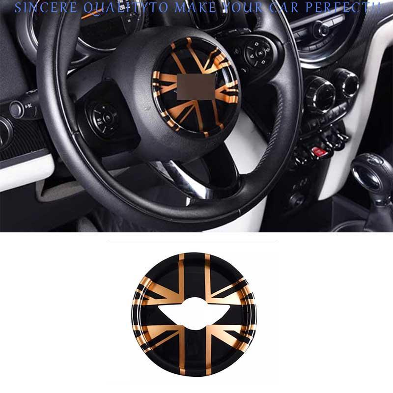 For BMW Mini F55 F56 F57 Black Gold Steering Wheel Horn Control Button Cover 1PC
