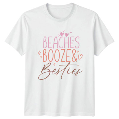 Strände Schnaps & Besties Sommer Strand T-Shirt Urlaub Urlaub