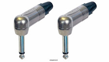 2 New Neutrik NP2RX Mono TS Right Angle 1/4" 6.35 mm Speaker Plug Nickel/Silver