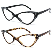 Women Retro Vintage Cat Eye Reading Glasses Readers Spring Hinge +1.25 to +3.50 