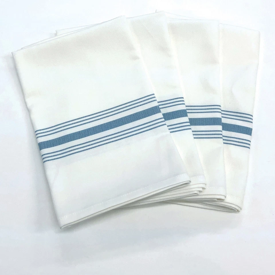FABRIC TEXTILE PRODUCTS Bistro Stripe 100% Cotton Napkins, Set of 4, 18" x 22" - 18 Color Choices
