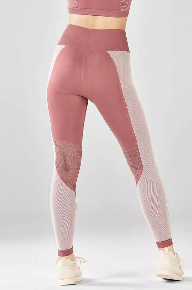 Fabletics Demi Lovato Seamless Statement Leggings Sz Small Colorblock Pink