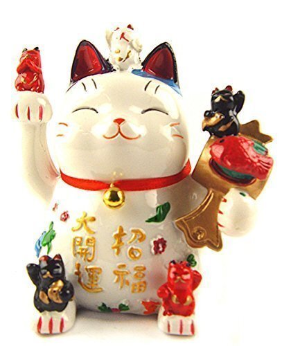 Feng Shui Maneki Neko Lucky Cat Coin Bank for Wealth | eBay