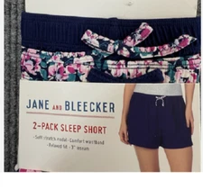 Jane & Bleecker Women's 2-Pack Sleep Shorts(Floral/Navy LARGE)NWOT
