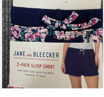 Jane & Bleecker Women's 2-Pack Sleep Shorts(Floral/Navy MEDIUM)NWOT