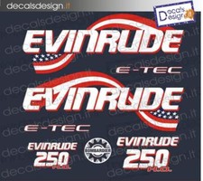 Adesivi motore marino fuoribordo Evinrude 250 cv H.O. gommone barca